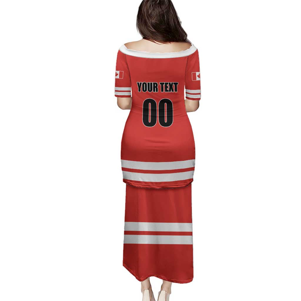 Custom Canada Ringuette Family Matching Puletasi and Hawaiian Shirt Team Canada Dominates The Game