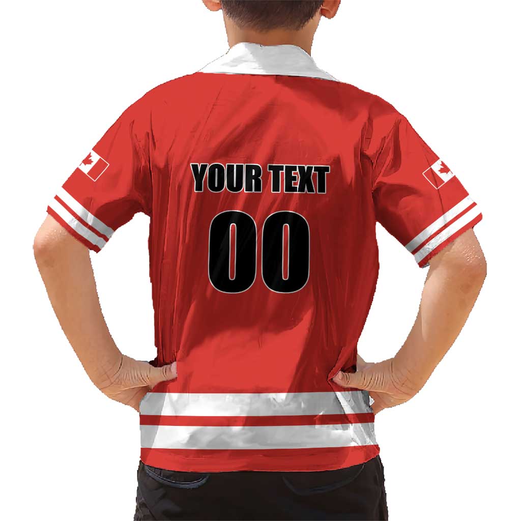 Custom Canada Ringuette Family Matching Short Sleeve Bodycon Dress and Hawaiian Shirt Team Canada Dominates The Game