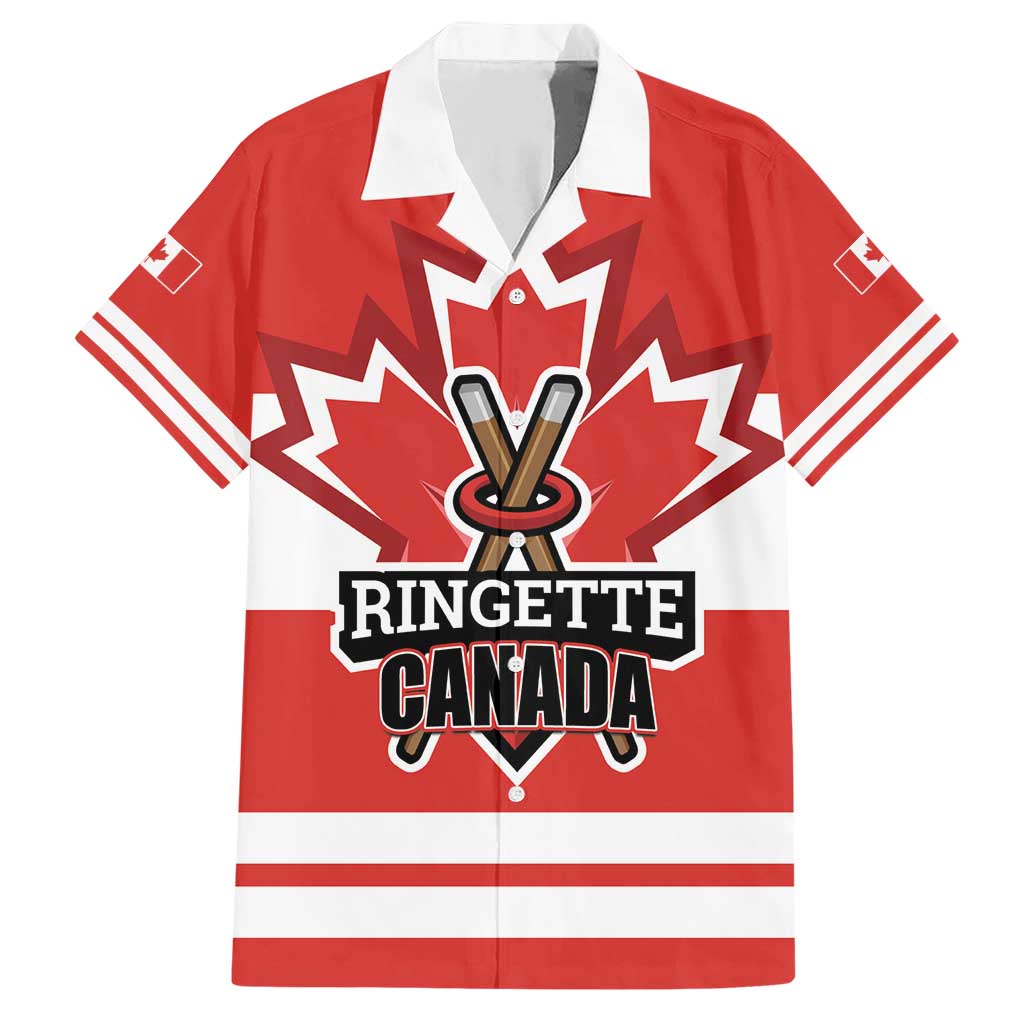 Custom Canada Ringuette Family Matching Short Sleeve Bodycon Dress and Hawaiian Shirt Team Canada Dominates The Game