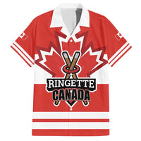 Custom Canada Ringuette Family Matching Short Sleeve Bodycon Dress and Hawaiian Shirt Team Canada Dominates The Game