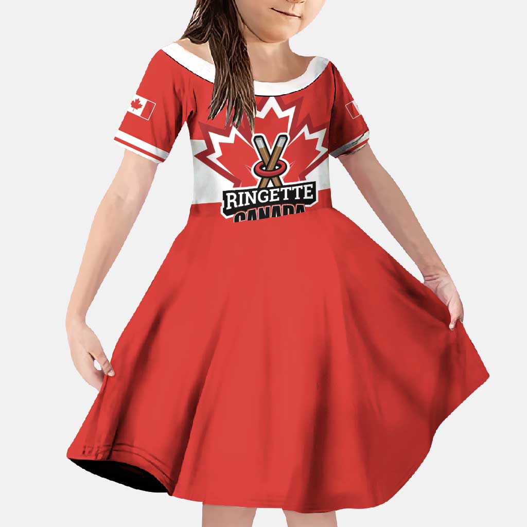 Custom Canada Ringuette Family Matching Summer Maxi Dress and Hawaiian Shirt Team Canada Dominates The Game