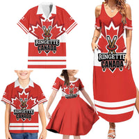 Custom Canada Ringuette Family Matching Summer Maxi Dress and Hawaiian Shirt Team Canada Dominates The Game
