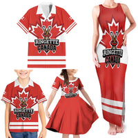 Custom Canada Ringuette Family Matching Tank Maxi Dress and Hawaiian Shirt Team Canada Dominates The Game