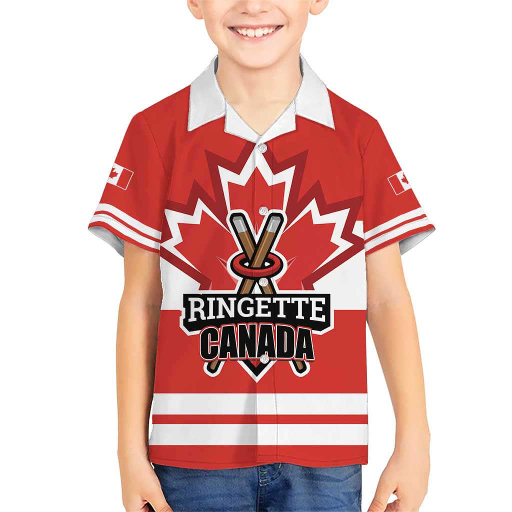 Custom Canada Ringuette Kid Hawaiian Shirt Team Canada Dominates The Game