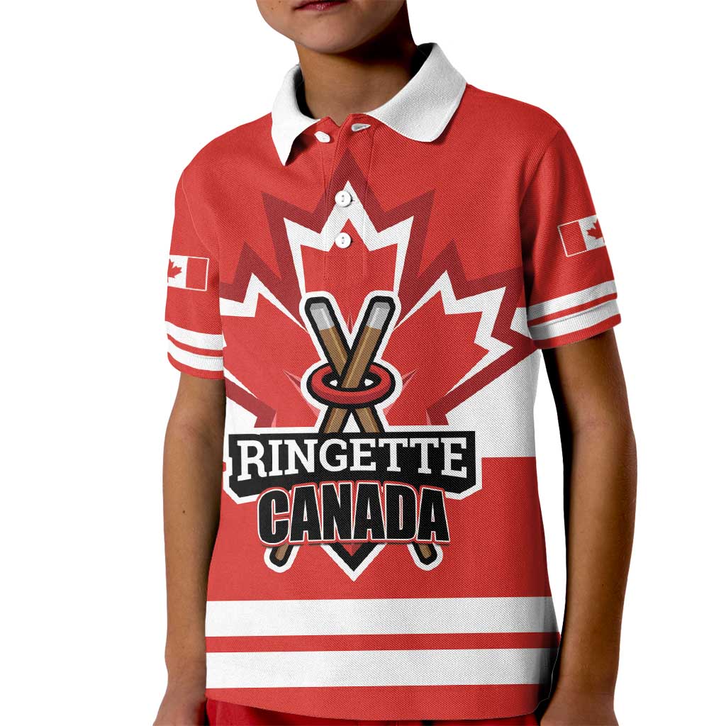 Custom Canada Ringuette Kid Polo Shirt Team Canada Dominates The Game