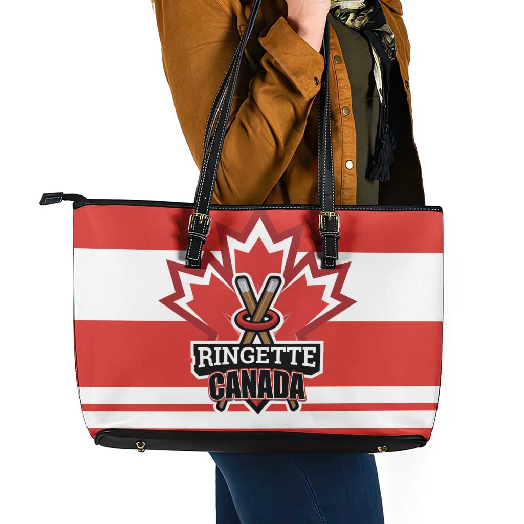 Canada Ringuette Leather Tote Bag Team Canada Dominates The Game