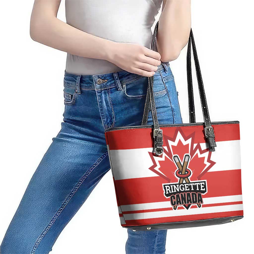 Canada Ringuette Leather Tote Bag Team Canada Dominates The Game
