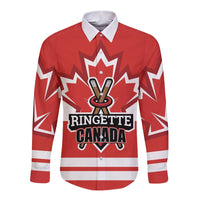 Custom Canada Ringuette Long Sleeve Button Shirt Team Canada Dominates The Game