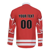 Custom Canada Ringuette Long Sleeve Button Shirt Team Canada Dominates The Game