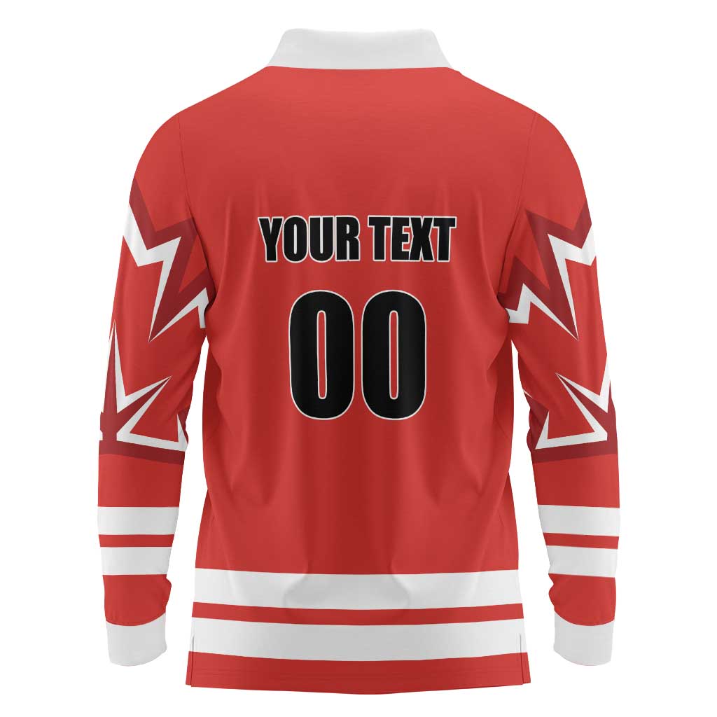Custom Canada Ringuette Long Sleeve Polo Shirt Team Canada Dominates The Game