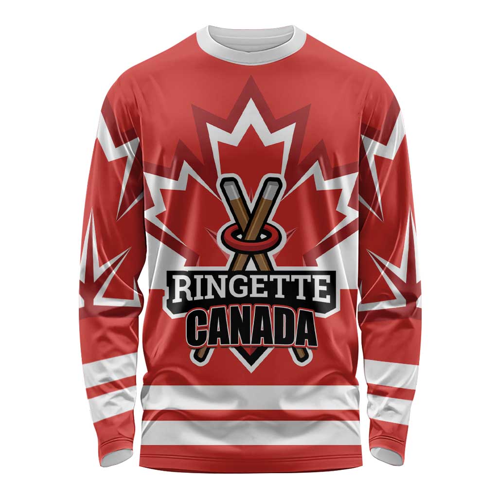 Custom Canada Ringuette Long Sleeve Shirt Team Canada Dominates The Game