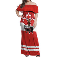 Custom Canada Ringuette Off Shoulder Maxi Dress Team Canada Dominates The Game