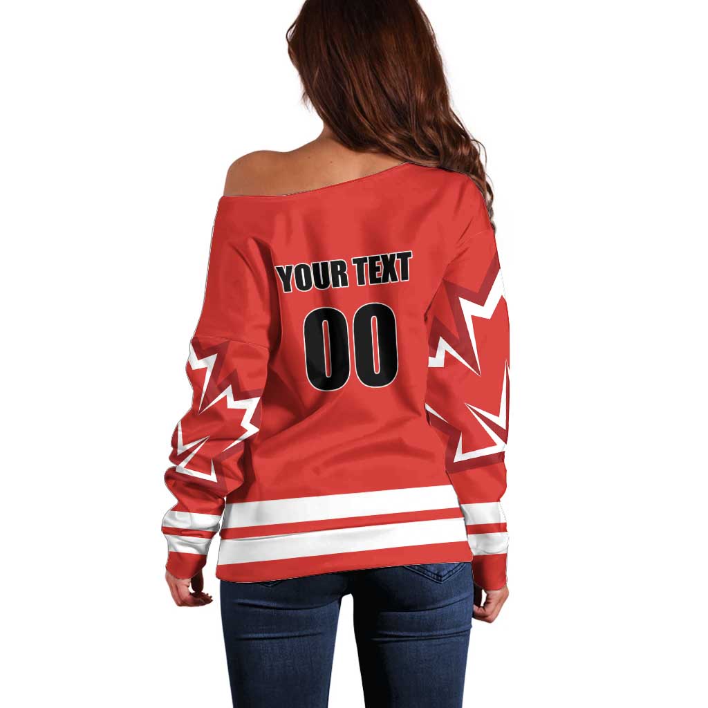 Custom Canada Ringuette Off Shoulder Sweater Team Canada Dominates The Game