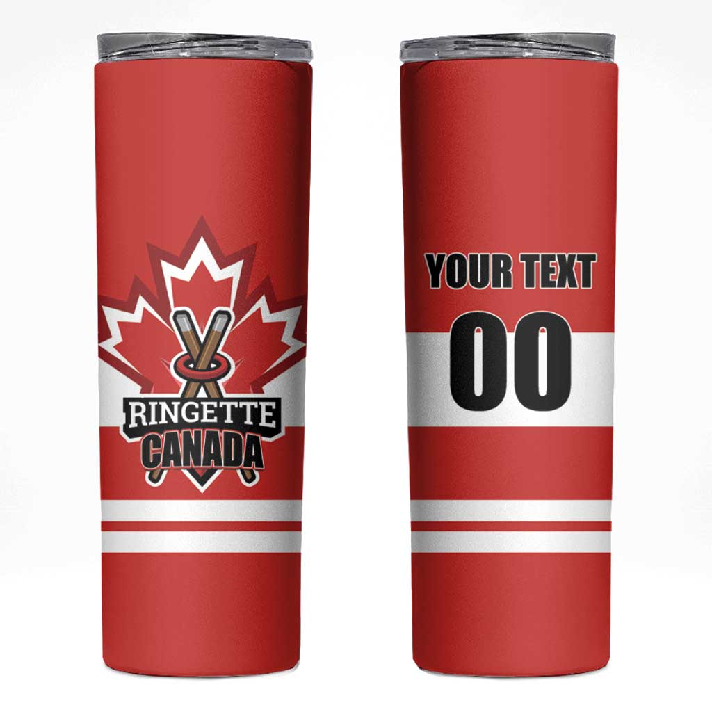 Custom Canada Ringuette Skinny Tumbler Team Canada Dominates The Game