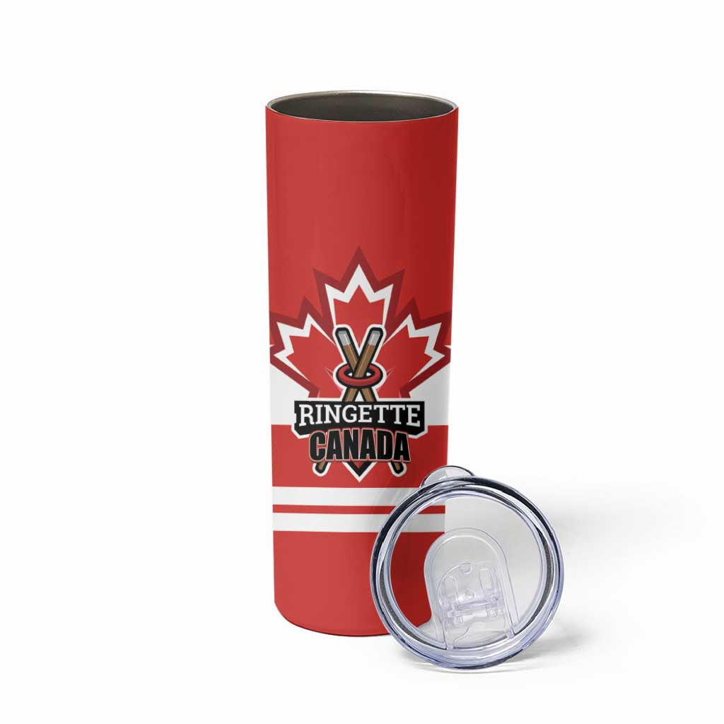 Custom Canada Ringuette Skinny Tumbler Team Canada Dominates The Game