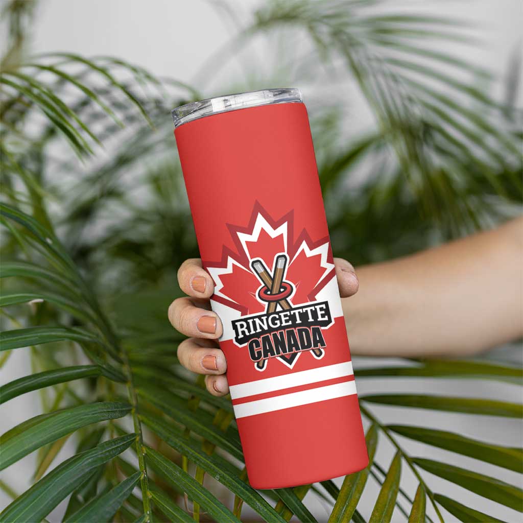 Custom Canada Ringuette Skinny Tumbler Team Canada Dominates The Game