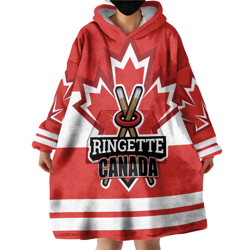 Custom Canada Ringuette Wearable Blanket Hoodie Team Canada Dominates The Game