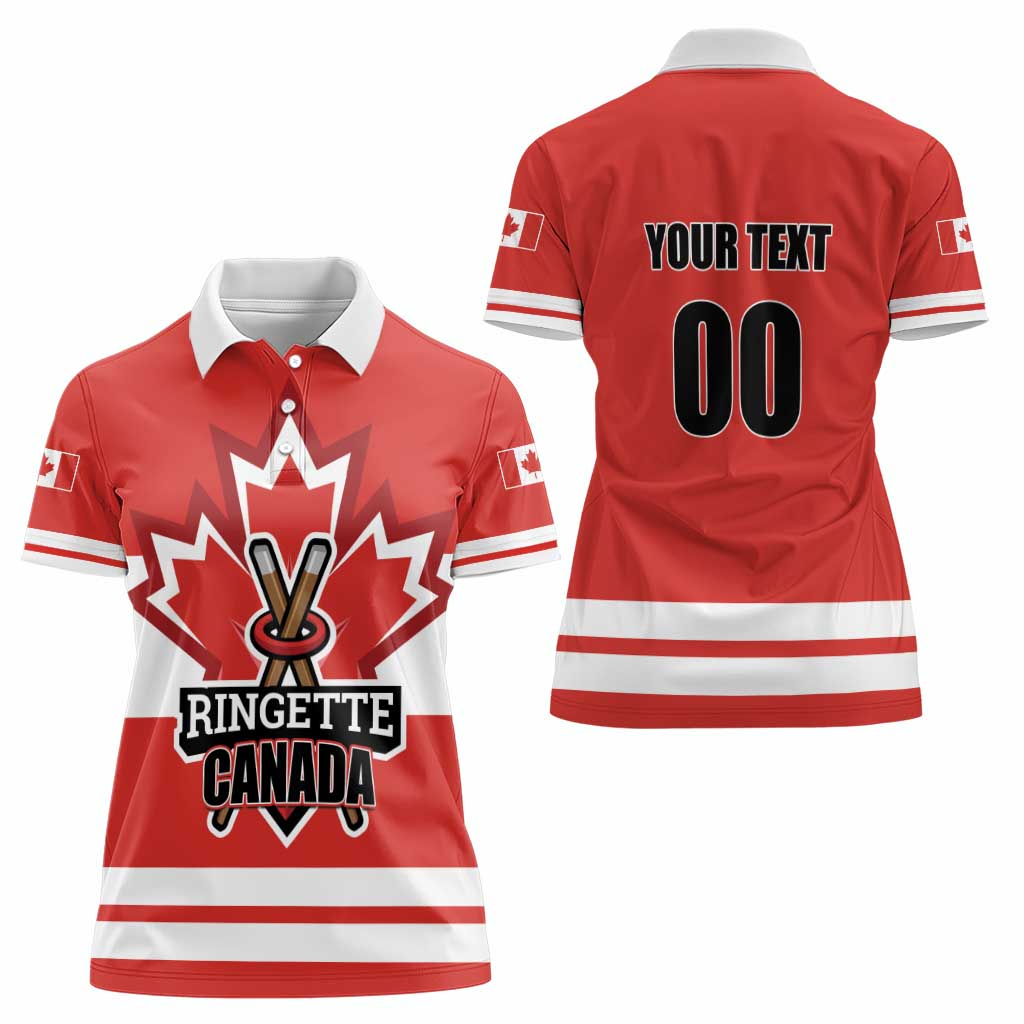Custom Canada Ringuette Women Polo Shirt Team Canada Dominates The Game