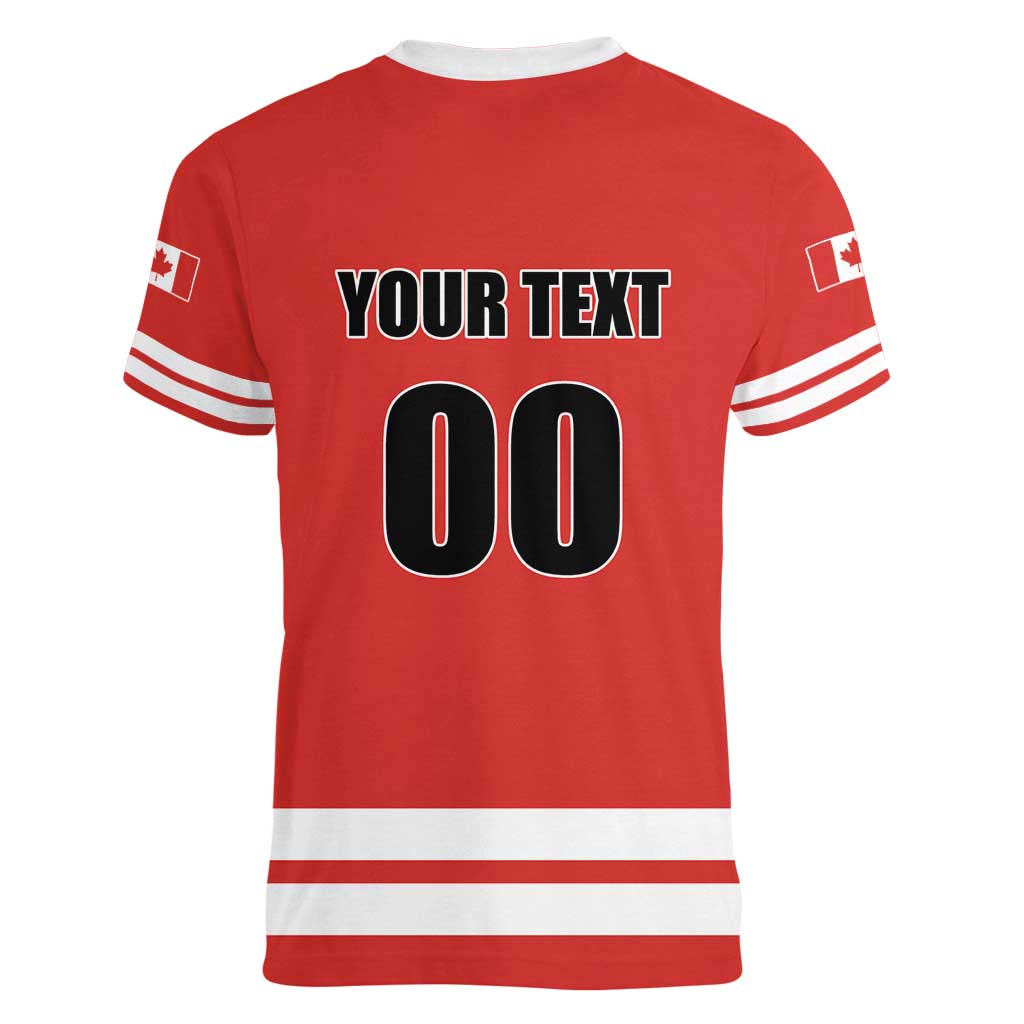 Custom Canada Ringuette Women V-Neck T-Shirt Team Canada Dominates The Game