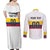 Custom Football 2024 Colombia 100th Anniversary Couples Matching Off Shoulder Maxi Dress and Long Sleeve Button Shirt Limited Edition