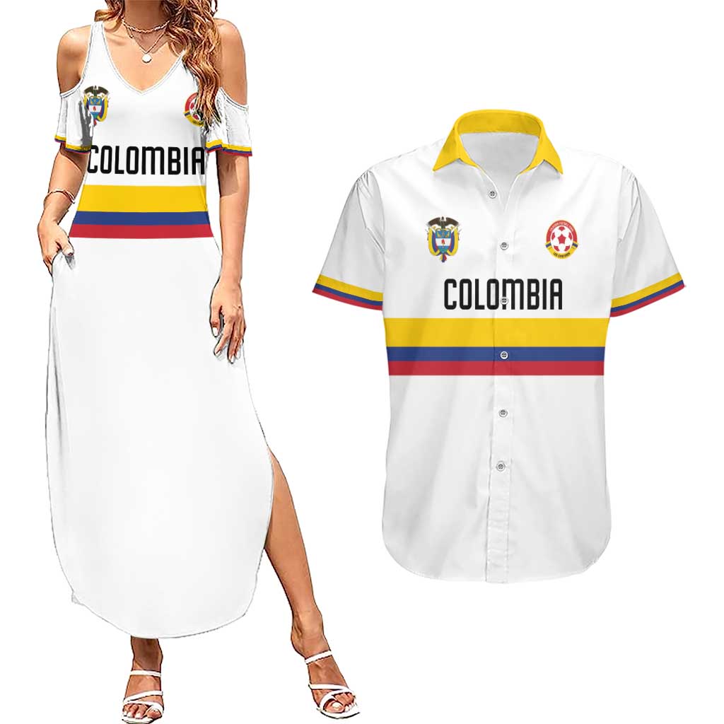 Custom Football 2024 Colombia 100th Anniversary Couples Matching Summer Maxi Dress and Hawaiian Shirt Limited Edition