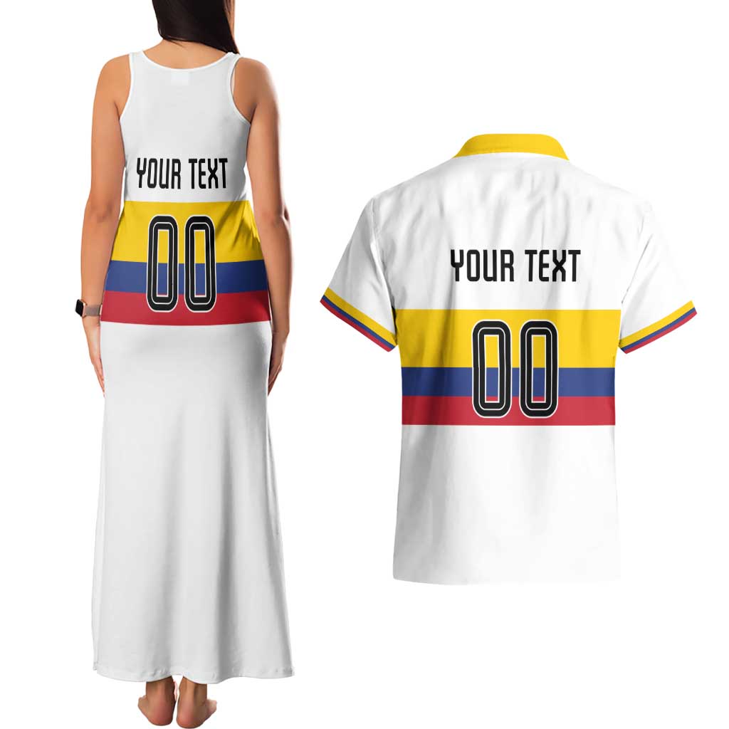 Custom Football 2024 Colombia 100th Anniversary Couples Matching Tank Maxi Dress and Hawaiian Shirt Limited Edition