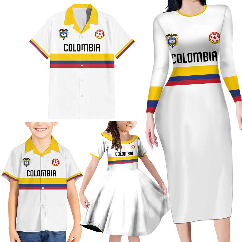 Custom Football 2024 Colombia 100th Anniversary Family Matching Long Sleeve Bodycon Dress and Hawaiian Shirt Limited Edition