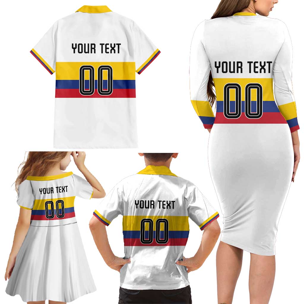 Custom Football 2024 Colombia 100th Anniversary Family Matching Long Sleeve Bodycon Dress and Hawaiian Shirt Limited Edition
