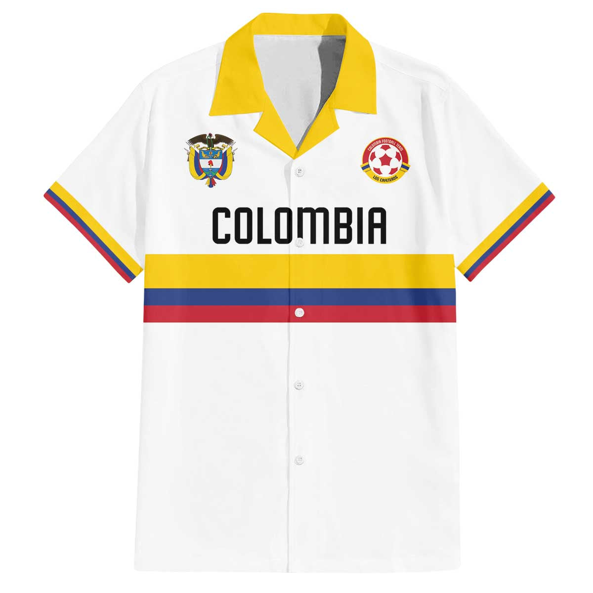 Custom Football 2024 Colombia 100th Anniversary Family Matching Off The Shoulder Long Sleeve Dress and Hawaiian Shirt Limited Edition