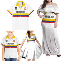 Custom Football 2024 Colombia 100th Anniversary Family Matching Off Shoulder Maxi Dress and Hawaiian Shirt Limited Edition