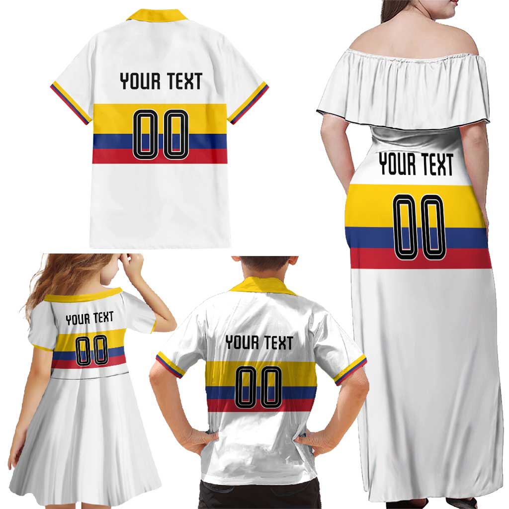 Custom Football 2024 Colombia 100th Anniversary Family Matching Off Shoulder Maxi Dress and Hawaiian Shirt Limited Edition