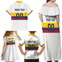 Custom Football 2024 Colombia 100th Anniversary Family Matching Off Shoulder Maxi Dress and Hawaiian Shirt Limited Edition