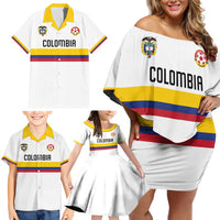 Custom Football 2024 Colombia 100th Anniversary Family Matching Off Shoulder Short Dress and Hawaiian Shirt Limited Edition