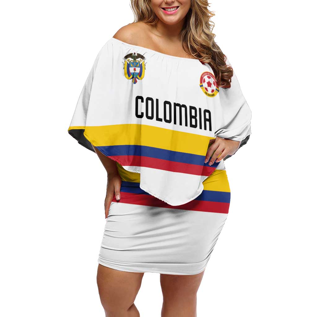 Custom Football 2024 Colombia 100th Anniversary Family Matching Off Shoulder Short Dress and Hawaiian Shirt Limited Edition
