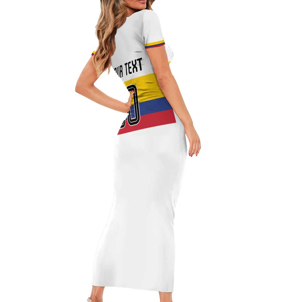 Custom Football 2024 Colombia 100th Anniversary Family Matching Short Sleeve Bodycon Dress and Hawaiian Shirt Limited Edition