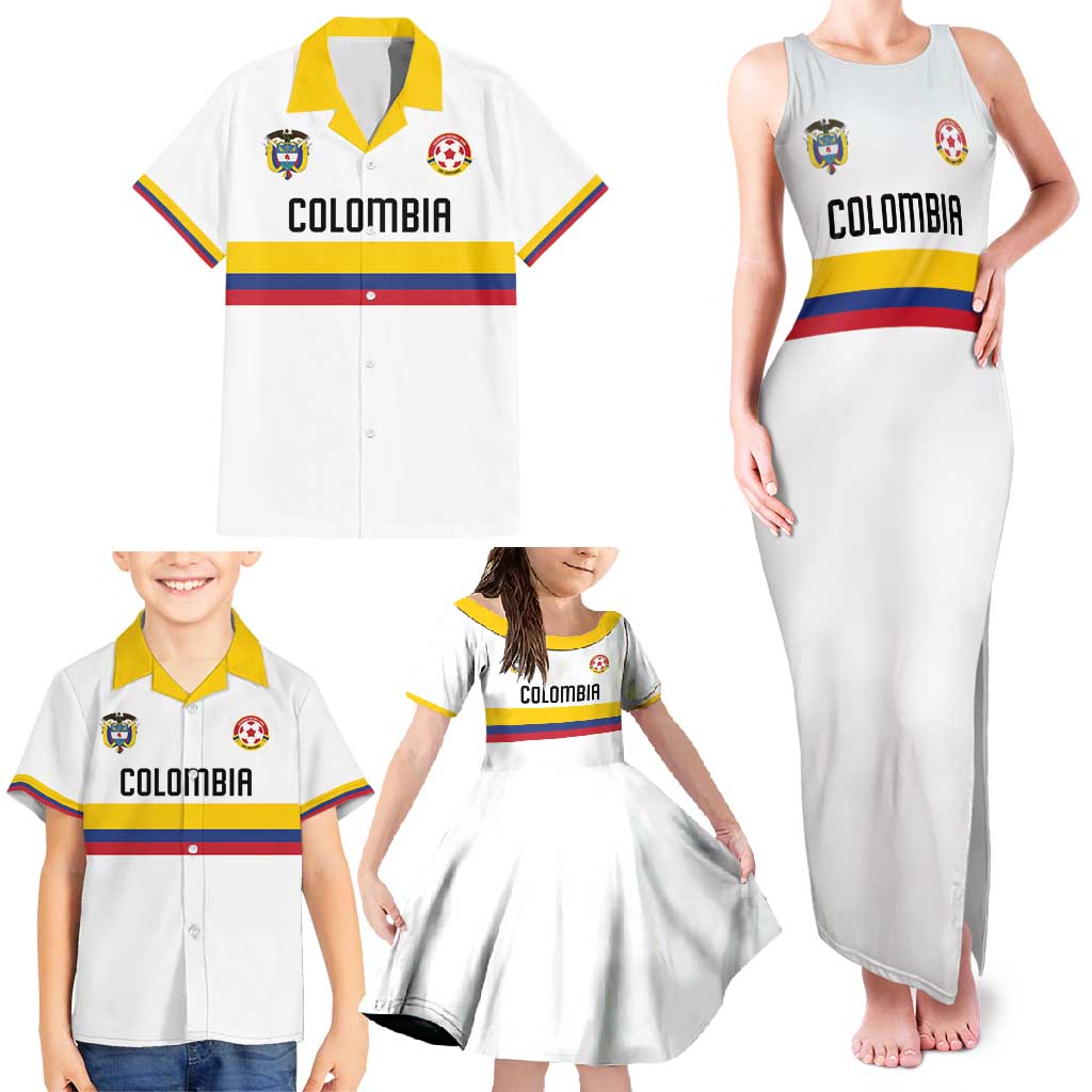 Custom Football 2024 Colombia 100th Anniversary Family Matching Tank Maxi Dress and Hawaiian Shirt Limited Edition