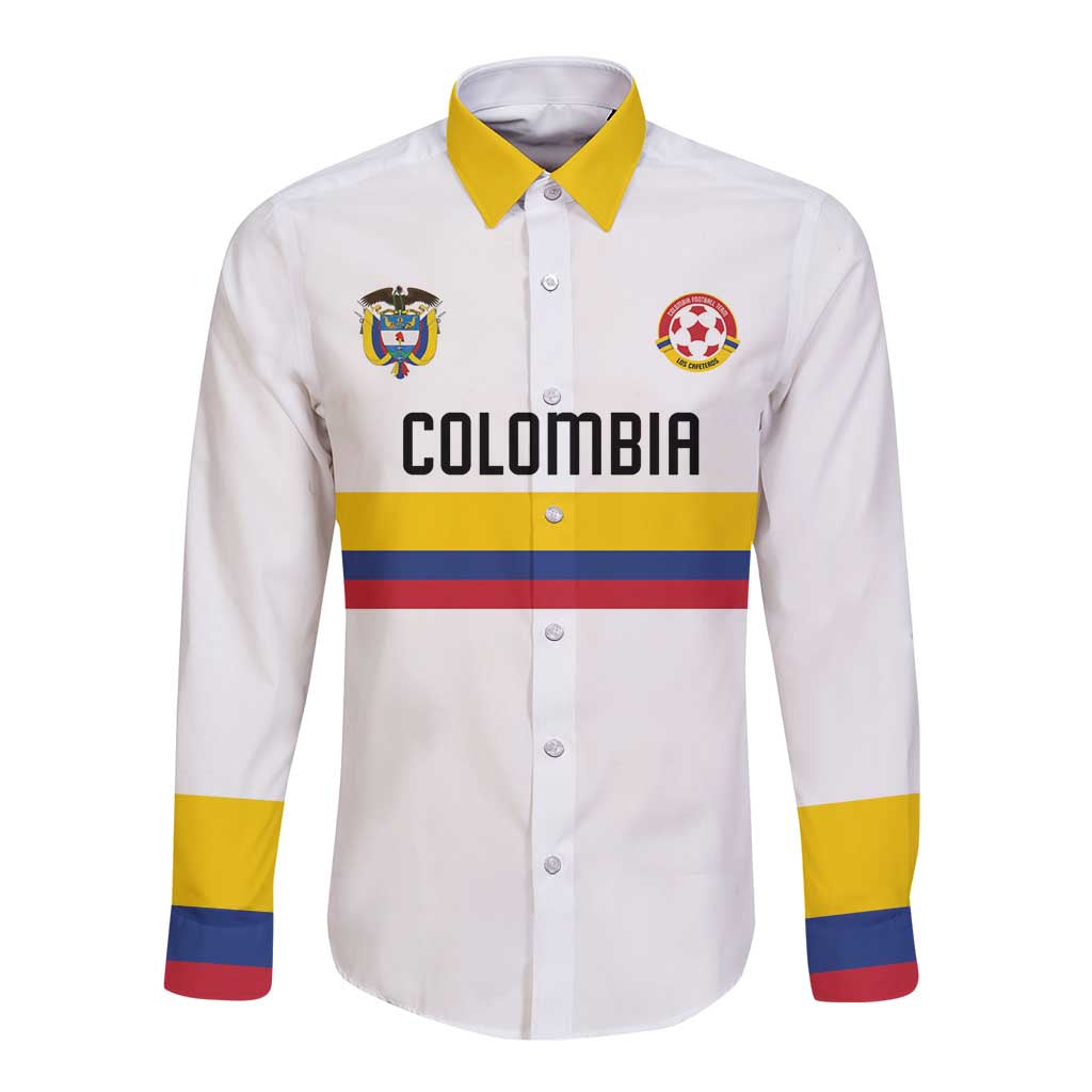 Custom Football 2024 Colombia 100th Anniversary Long Sleeve Button Shirt Limited Edition