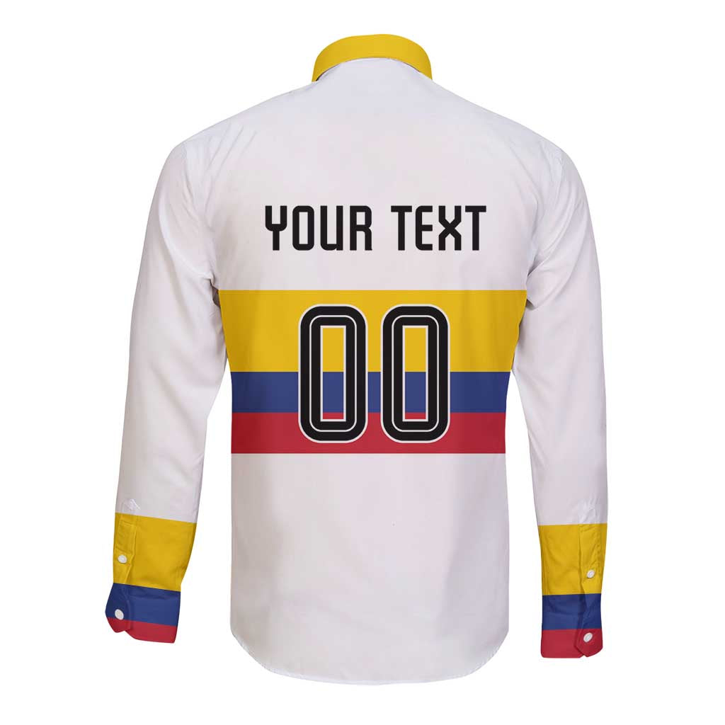 Custom Football 2024 Colombia 100th Anniversary Long Sleeve Button Shirt Limited Edition