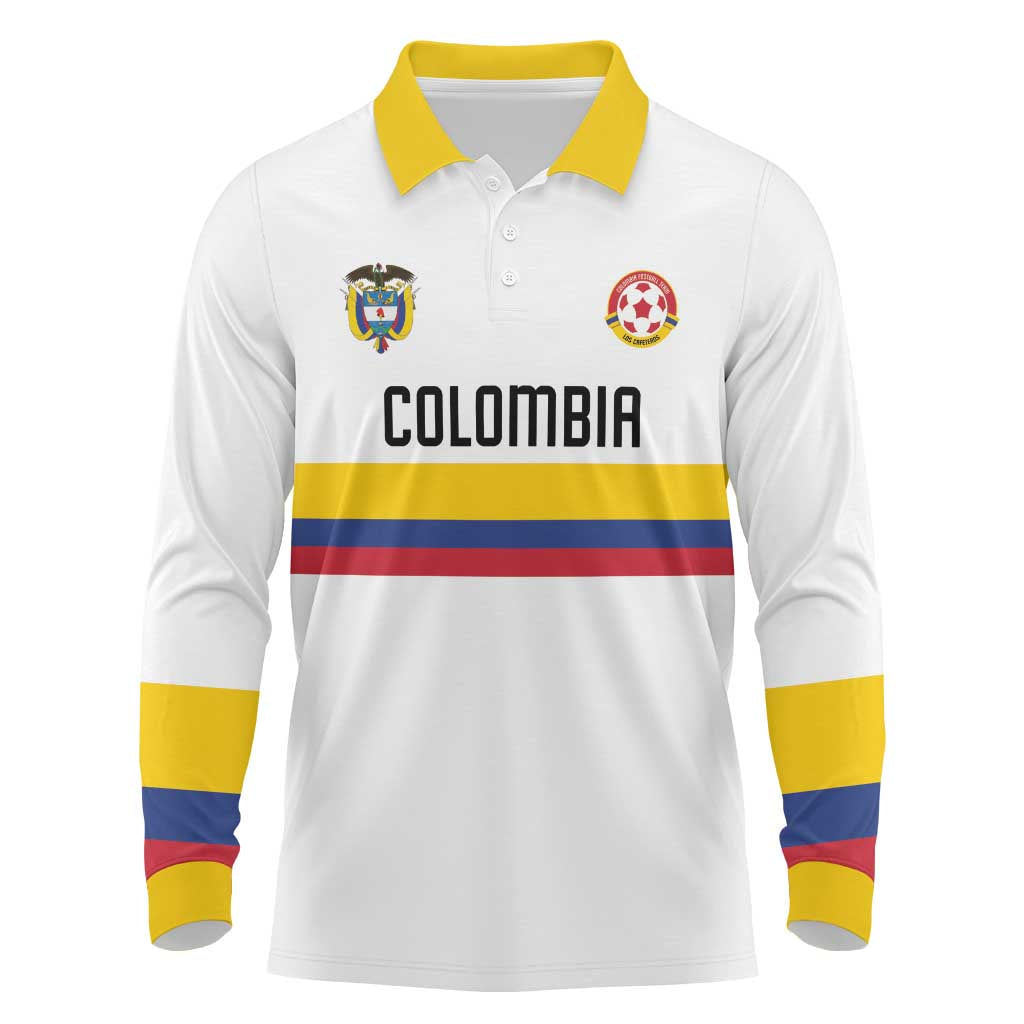Custom Football 2024 Colombia 100th Anniversary Long Sleeve Polo Shirt Limited Edition