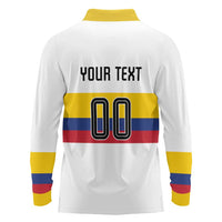 Custom Football 2024 Colombia 100th Anniversary Long Sleeve Polo Shirt Limited Edition