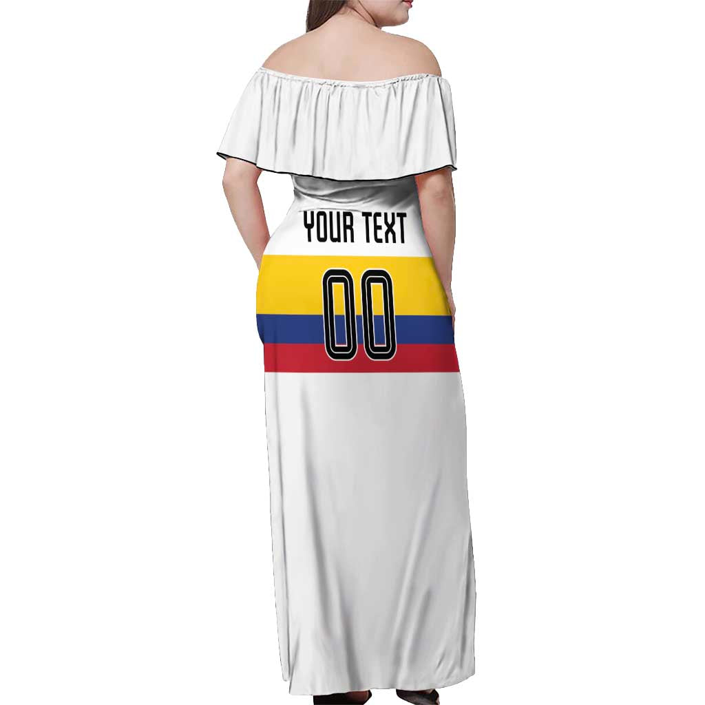 Custom Football 2024 Colombia 100th Anniversary Off Shoulder Maxi Dress Limited Edition