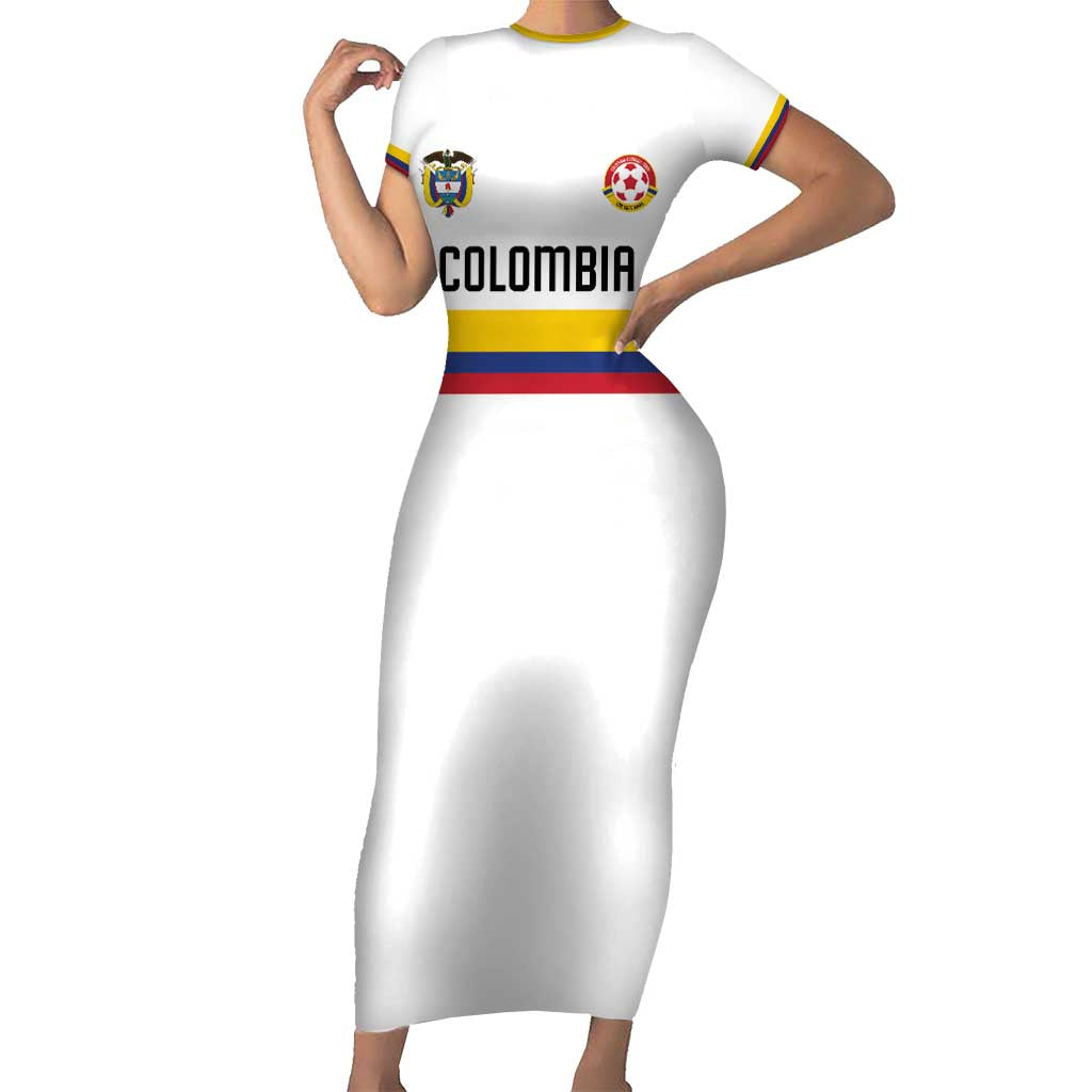 Custom Football 2024 Colombia 100th Anniversary Short Sleeve Bodycon Dress Limited Edition
