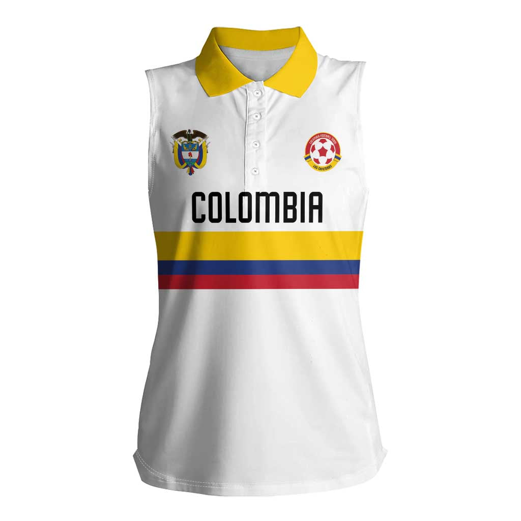 Custom Football 2024 Colombia 100th Anniversary Women Sleeveless Polo Shirt Limited Edition