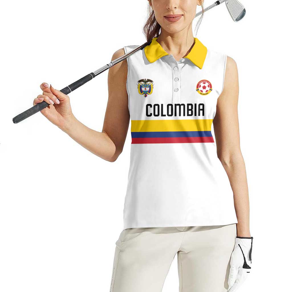 Custom Football 2024 Colombia 100th Anniversary Women Sleeveless Polo Shirt Limited Edition
