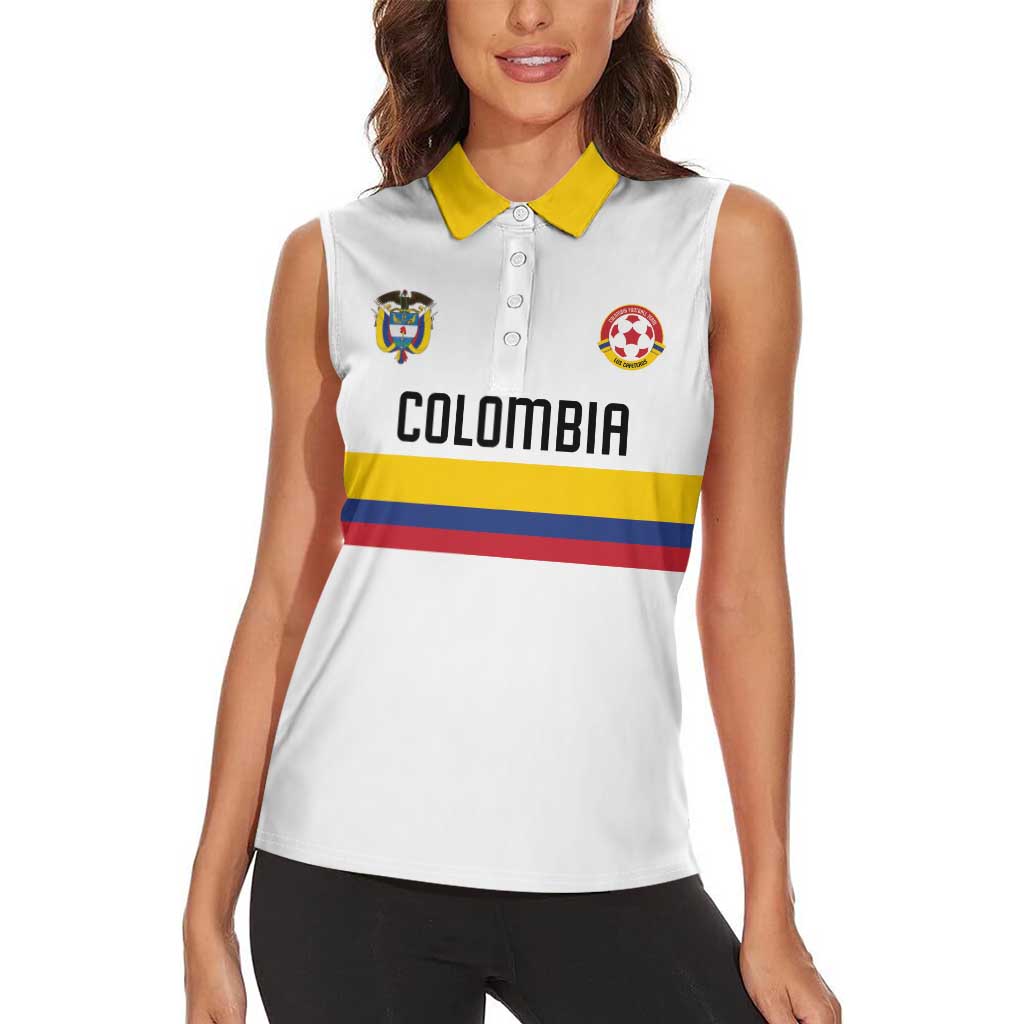 Custom Football 2024 Colombia 100th Anniversary Women Sleeveless Polo Shirt Limited Edition