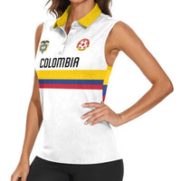 Custom Football 2024 Colombia 100th Anniversary Women Sleeveless Polo Shirt Limited Edition