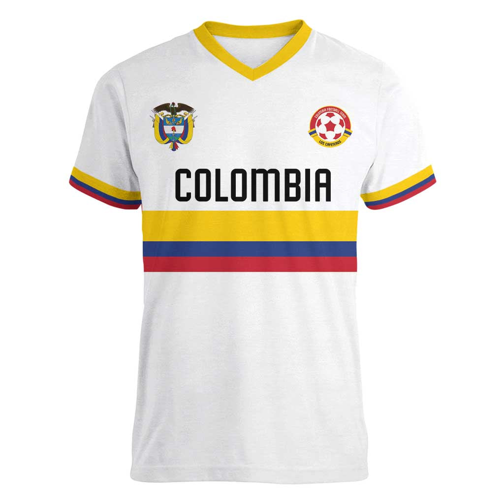 Custom Football 2024 Colombia 100th Anniversary Women V-Neck T-Shirt Limited Edition