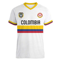 Custom Football 2024 Colombia 100th Anniversary Women V-Neck T-Shirt Limited Edition