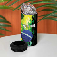 Personalized Brasil 4 in 1 Can Cooler Tumbler Dynamic Sporty Style