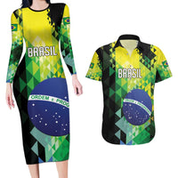Personalized Brasil Couples Matching Long Sleeve Bodycon Dress and Hawaiian Shirt Dynamic Sporty Style